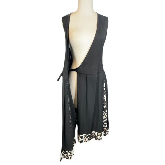 Diane von Furstenberg Black Wrap Dress Size 14 Silk Hem Classic Tie Side - Picture 5 of 11